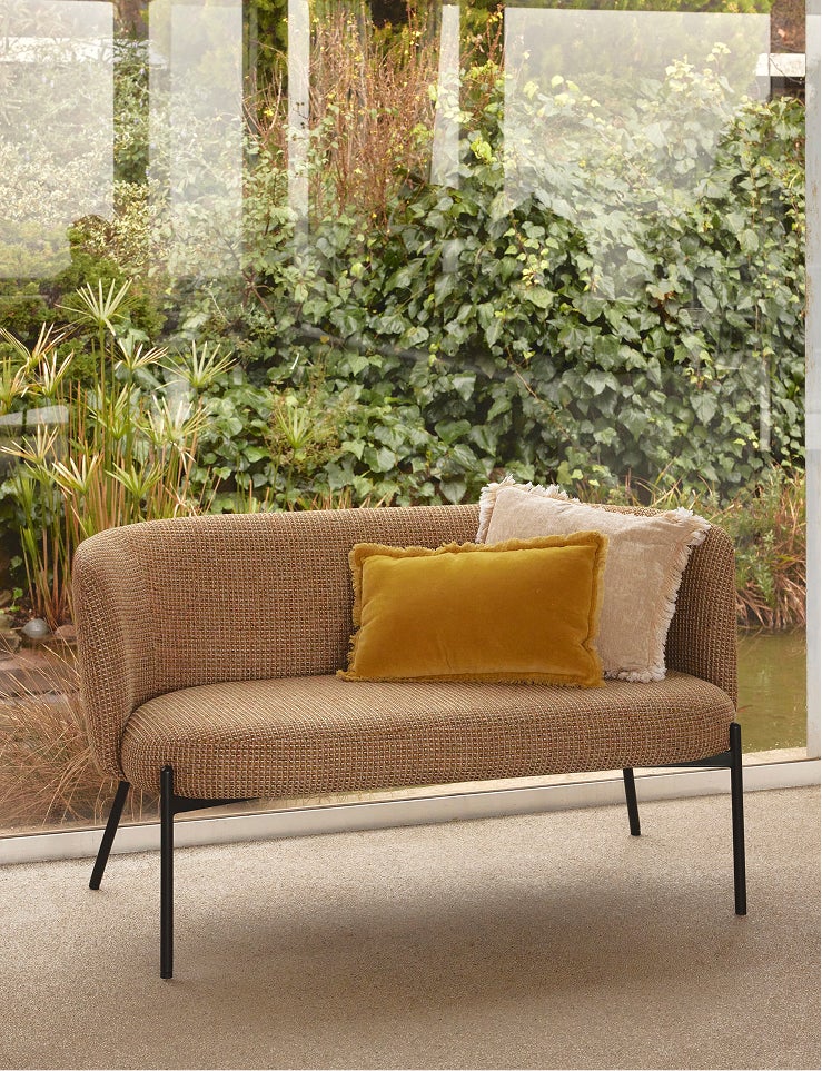 Banquette 2 places Ray - Tweed Jaune Miami