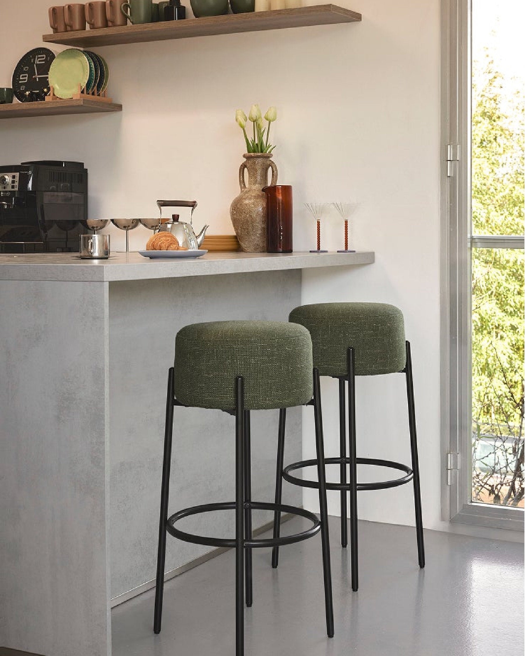 Tabouret de bar Bismi - Vert cactus