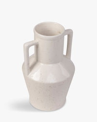Vase Alda en céramique tâcheté - Blanc