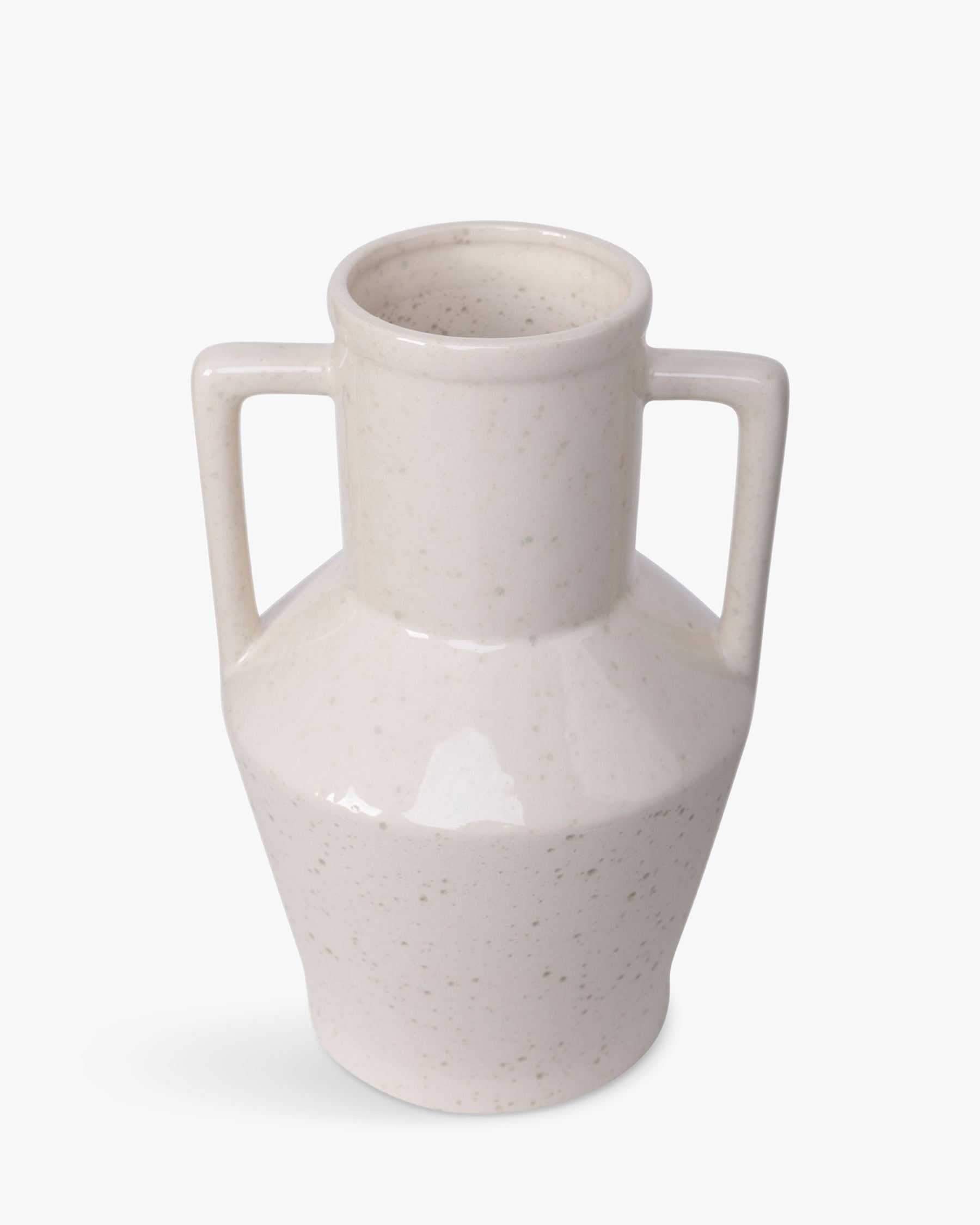 Vase Alda en céramique tâcheté - Blanc