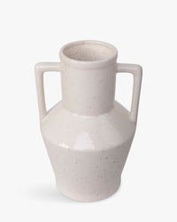 Vase Alda en céramique tâcheté - Blanc