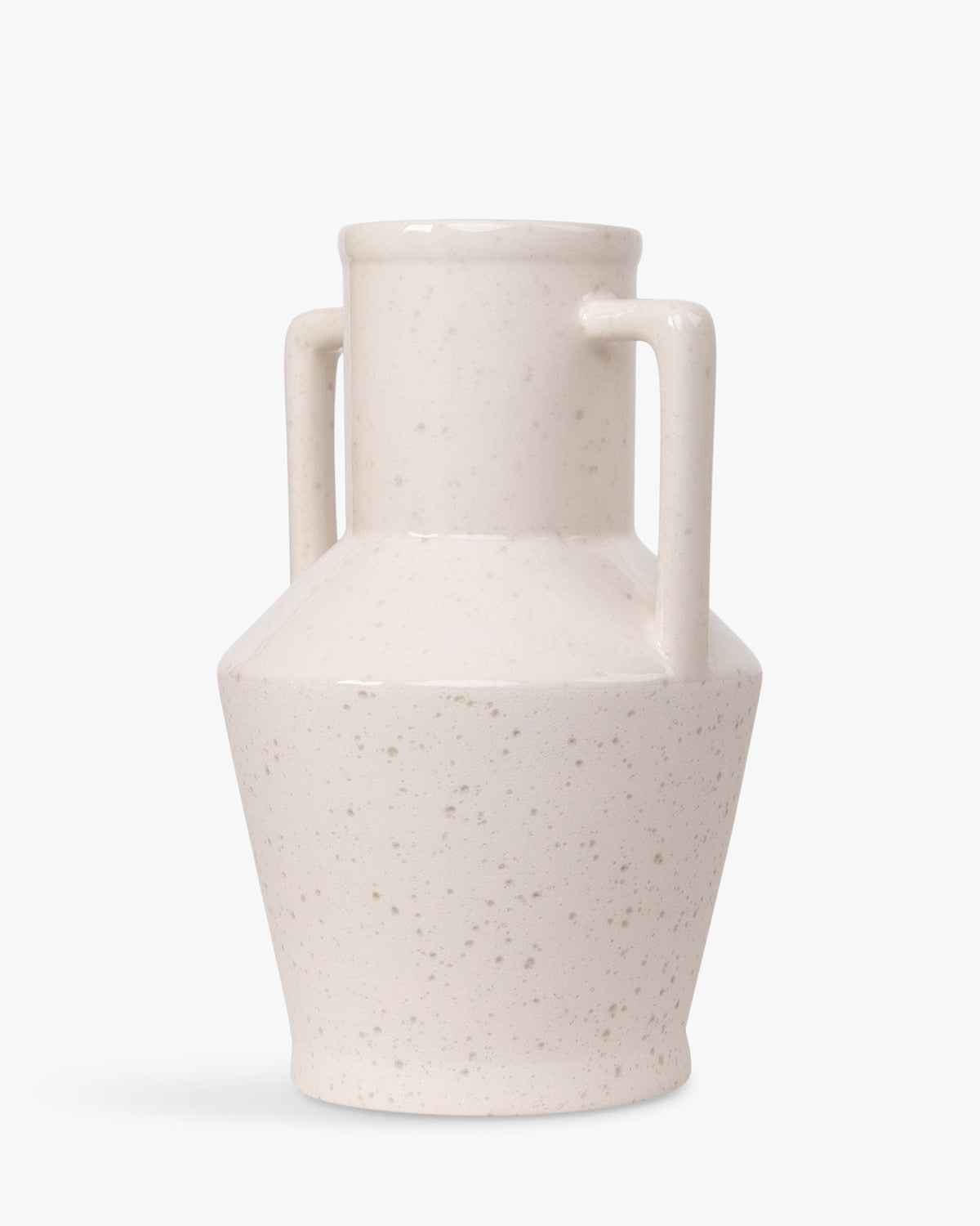 Vase Alda en céramique tâcheté - Blanc
