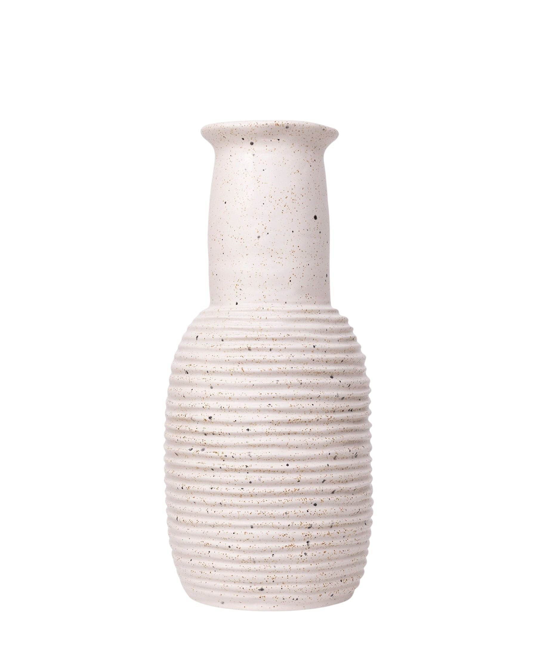 Vase Alzirar en céramique tâchetée - Beige