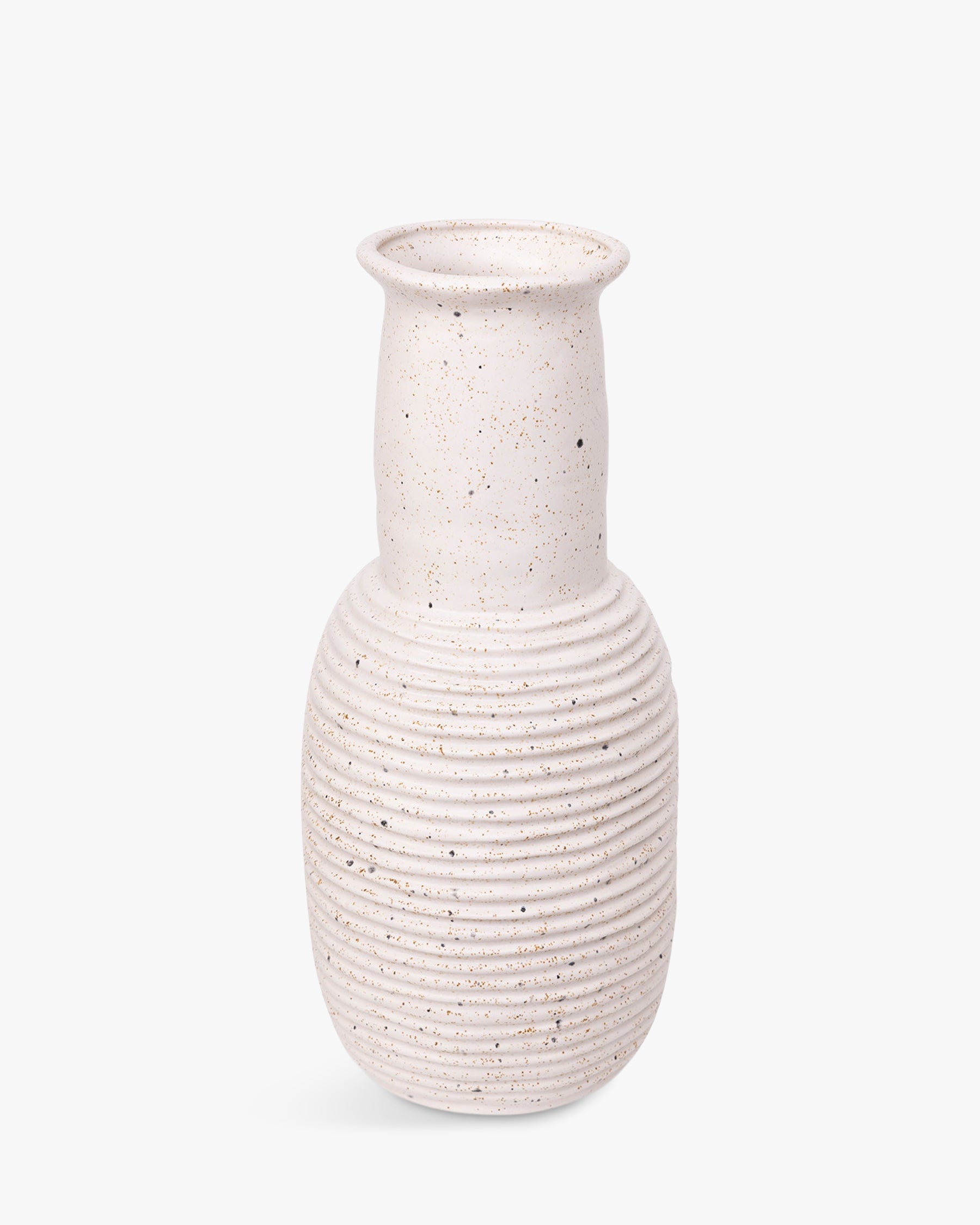 Vase Alzirar en céramique tâchetée - Beige