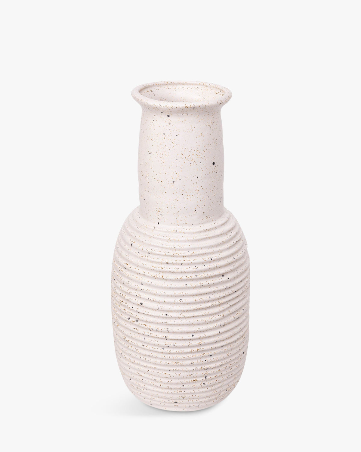 Vase Alzirar en céramique tâchetée - Beige