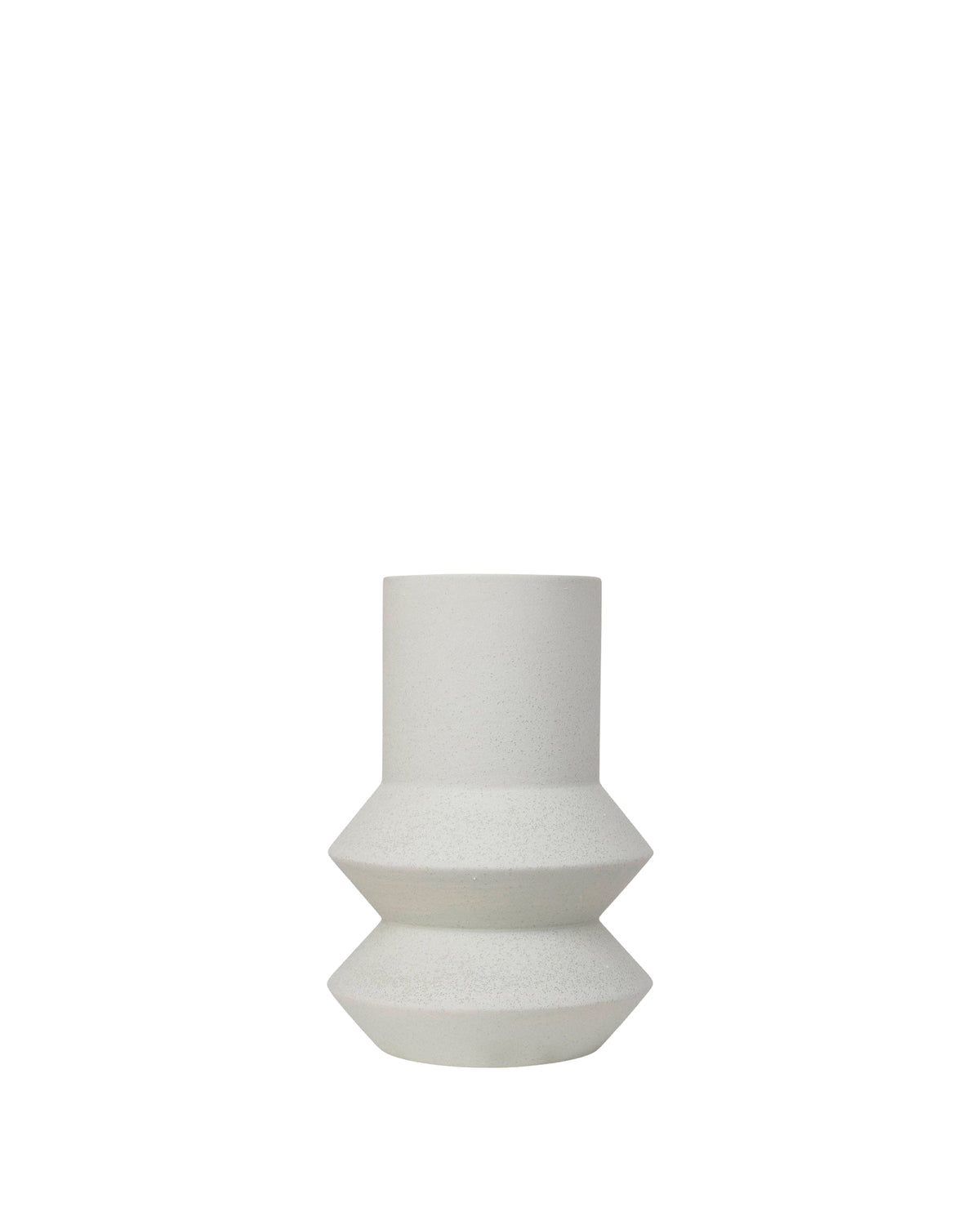 Vase Leandro en céramique tâchetée - Blanc