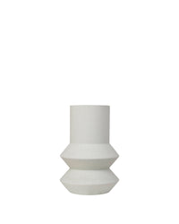 Vase Leandro en céramique tâchetée - Blanc