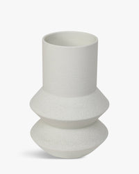 Vase Leandro en céramique tâchetée - Blanc