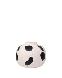 Vase Tiago en céramique tâchetée - Blanc