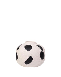 Vase Tiago en céramique tâchetée - Blanc