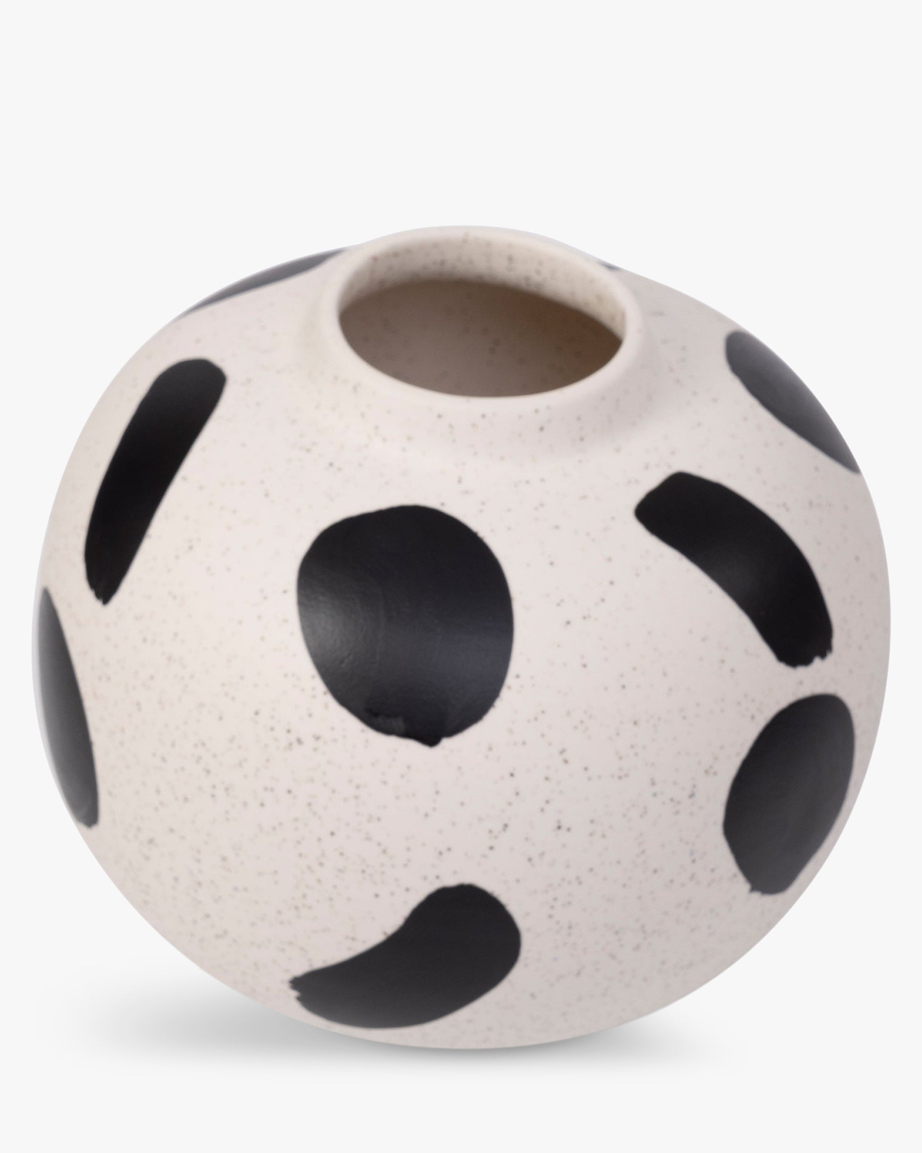 Vase Tiago en céramique tâchetée - Blanc