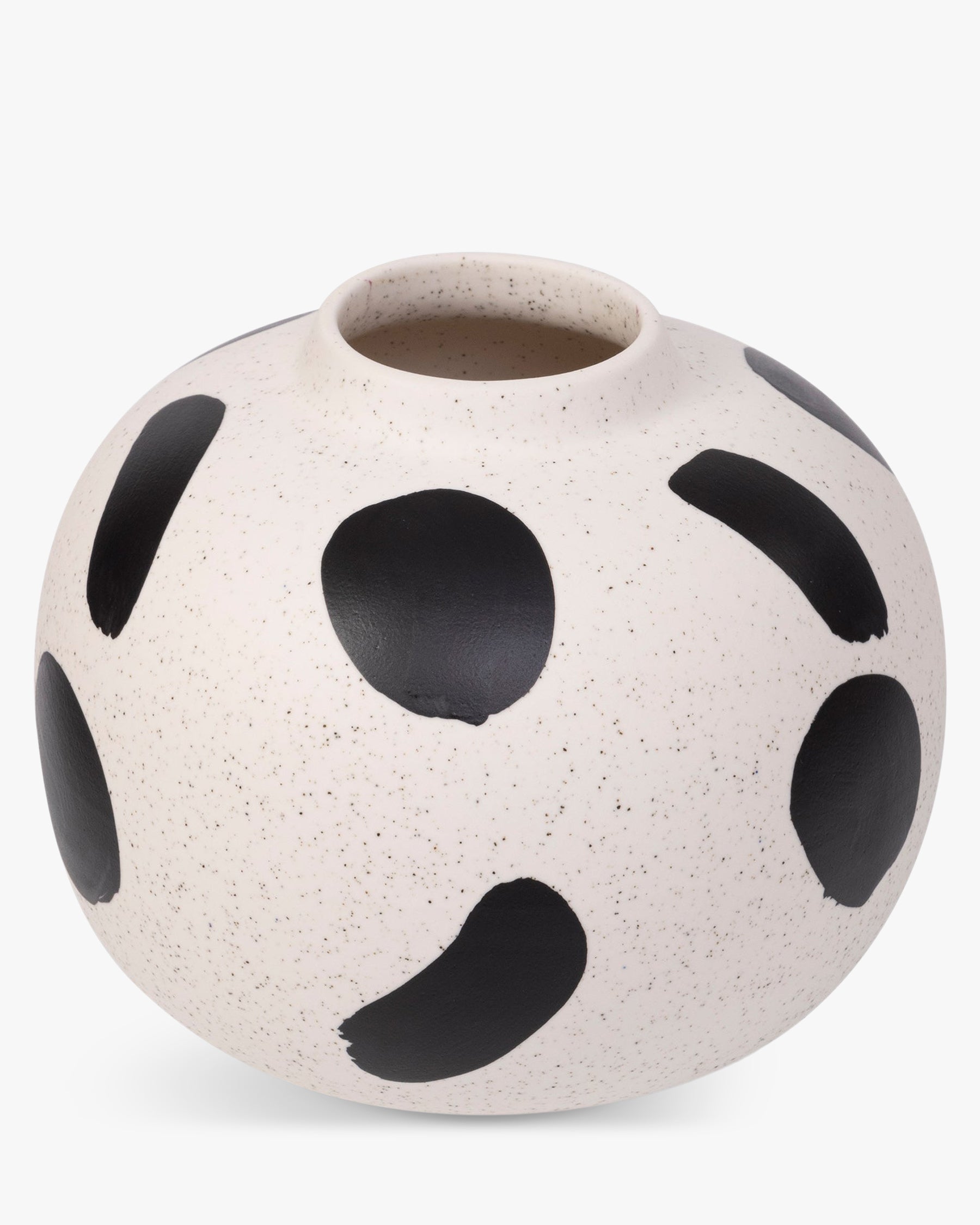 Vase Tiago en céramique tâchetée - Blanc
