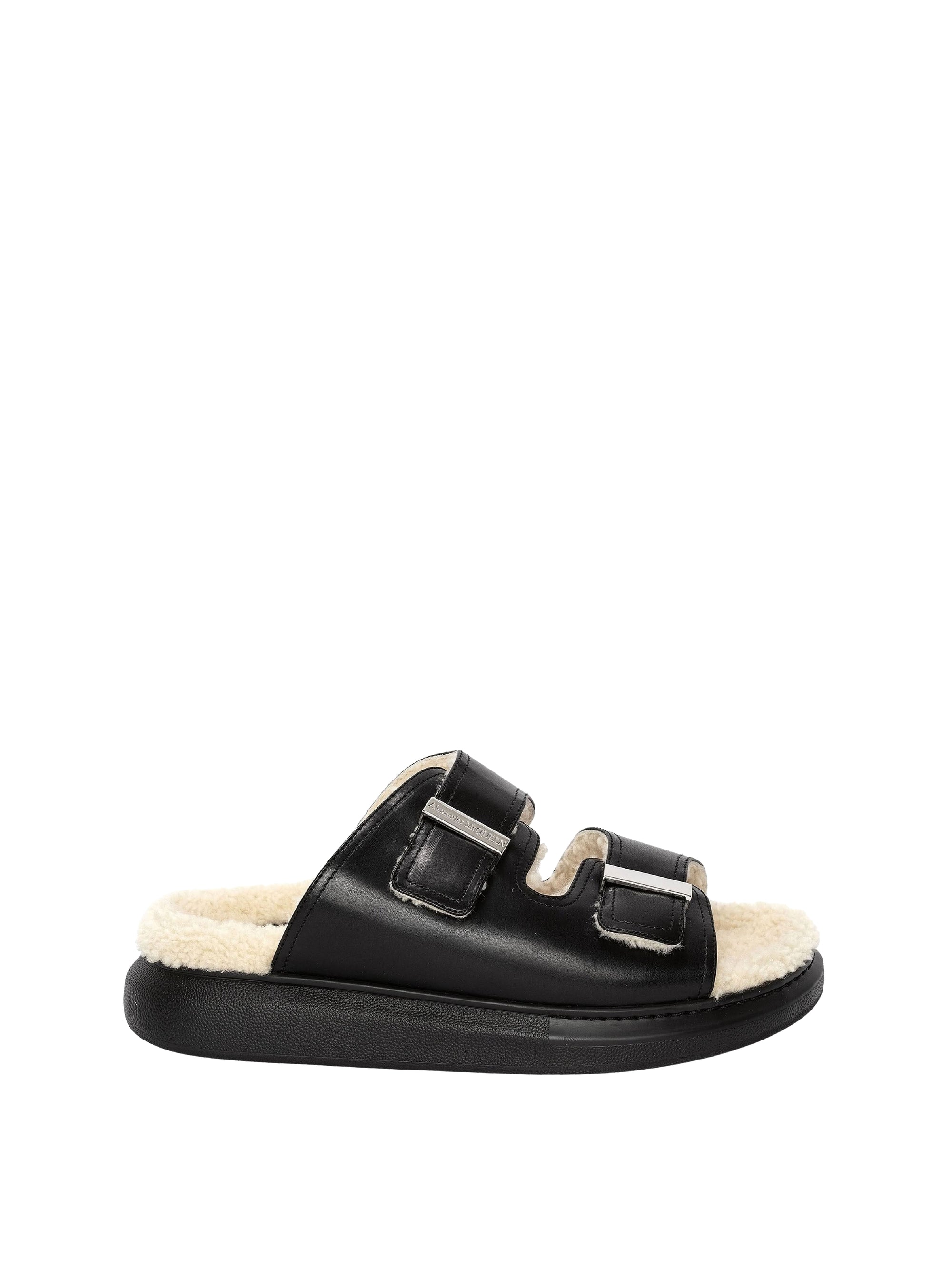 Hybrid leather sandals - Black, Natural, Silver