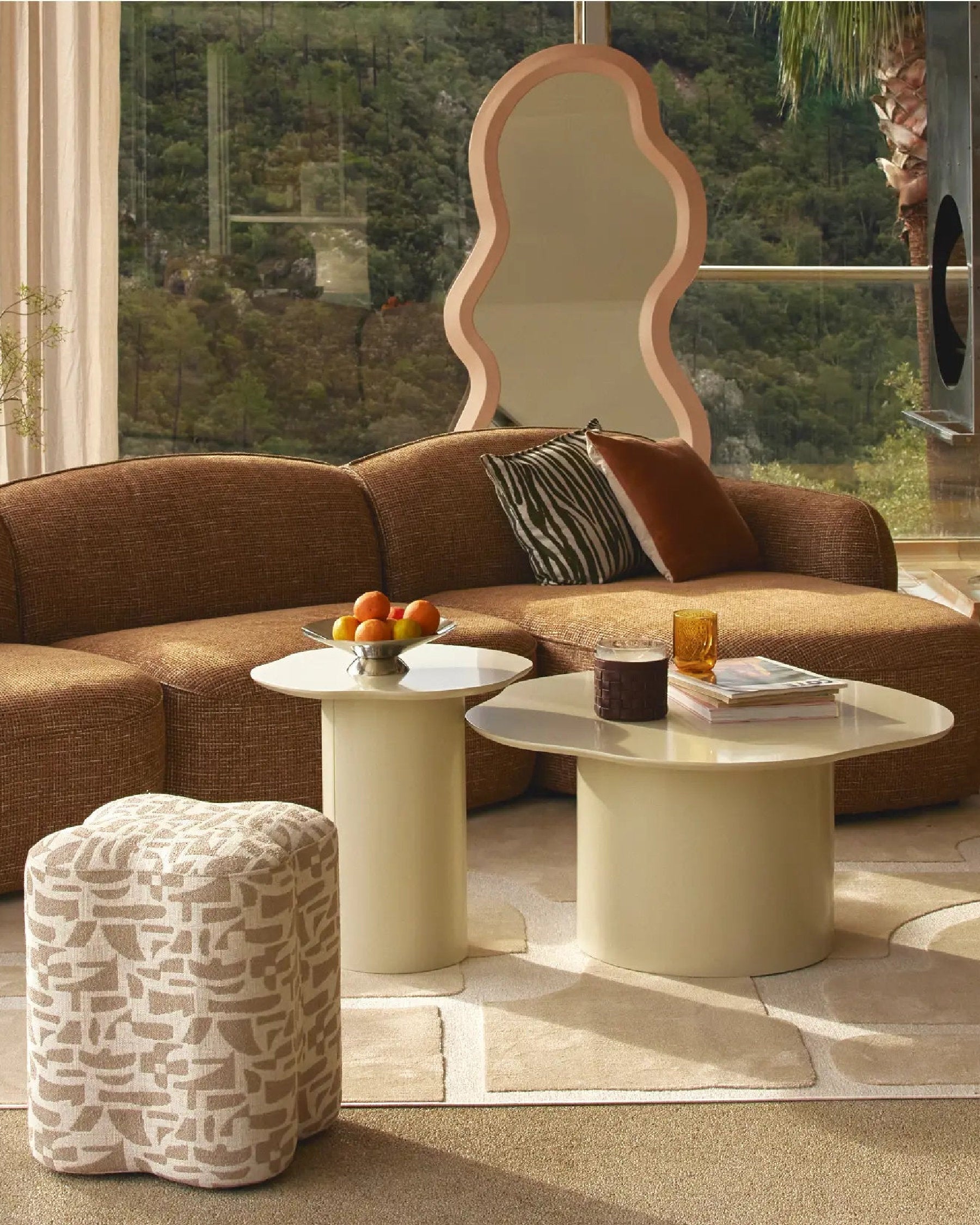Ipsy geometric pouffe - Geometric beige