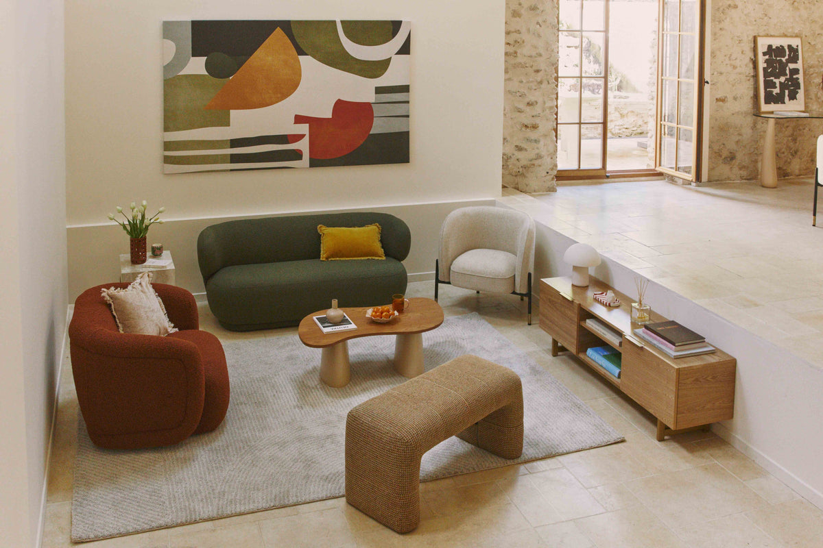 Table d'appoint Borgo - Effet Travertin