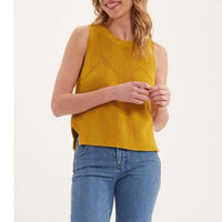 11qty RELIQUAT 50€ 12,5%  / Débardeur Agatha ajouré - Mustard