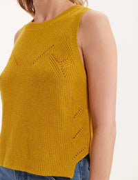 11qty RELIQUAT 50€ 12,5%  / Débardeur Agatha ajouré - Mustard