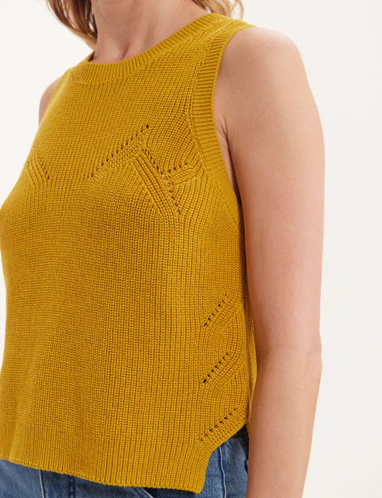 11qty RELIQUAT 50€ 12,5%  / Débardeur Agatha ajouré - Mustard