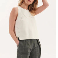 2qty RELIQUAT 65€ 100%  / Débardeur Agatha ajouré - Ecru