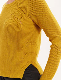 15qty RELIQUAT 75€ 7,7%  / Pull ajouré Agathe - Mustard