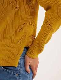 15qty RELIQUAT 75€ 7,7%  / Pull ajouré Agathe - Mustard