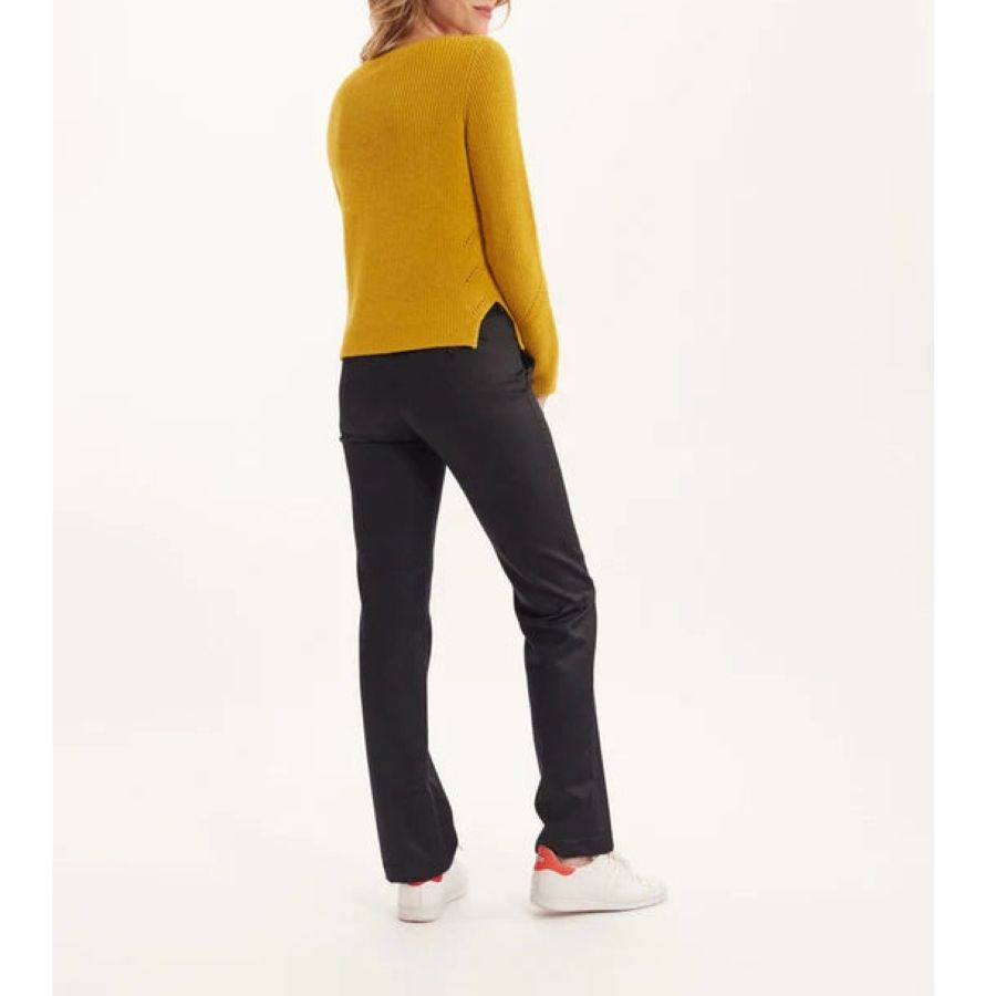 15qty RELIQUAT 75€ 7,7%  / Pull ajouré Agathe - Mustard