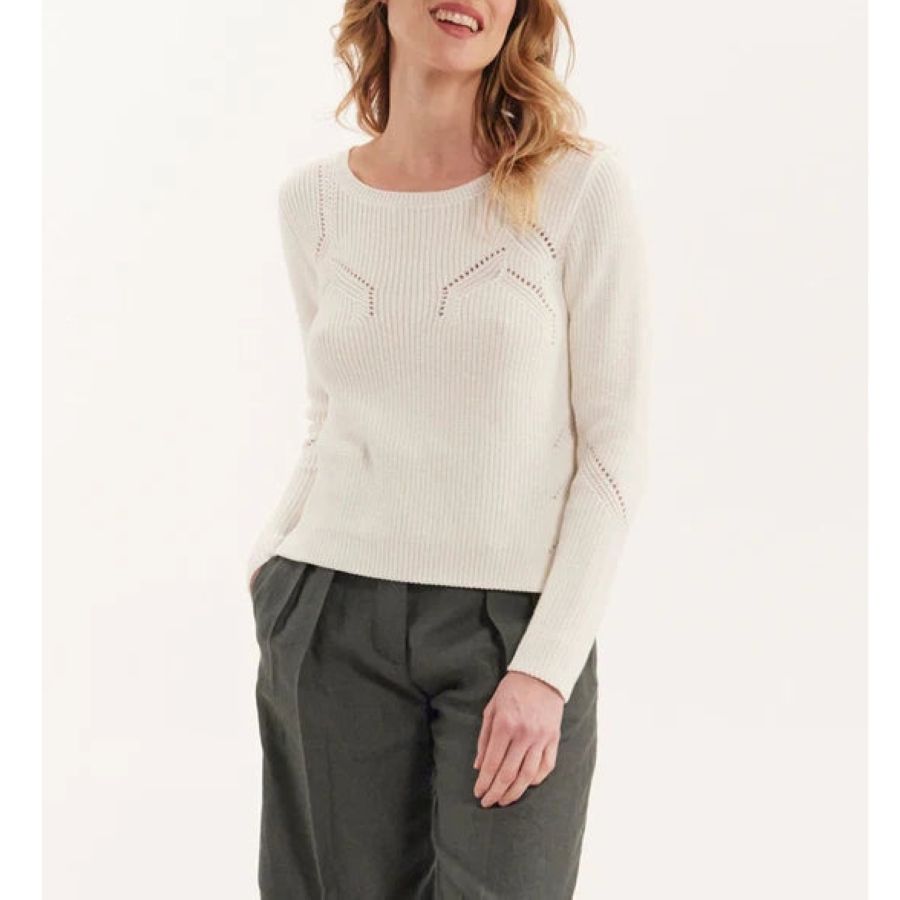 2qty RELIQUAT 75€ 33,3%  / Pull ajouré Agathe - Ecru