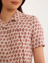 2qty RELIQUAT 120€ 40%  / Robe cintrée Angèle en lin - Indian Red