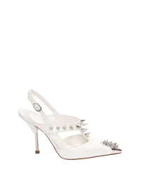 Slingbacks Punk 80 en cuir - New Ivory Silver