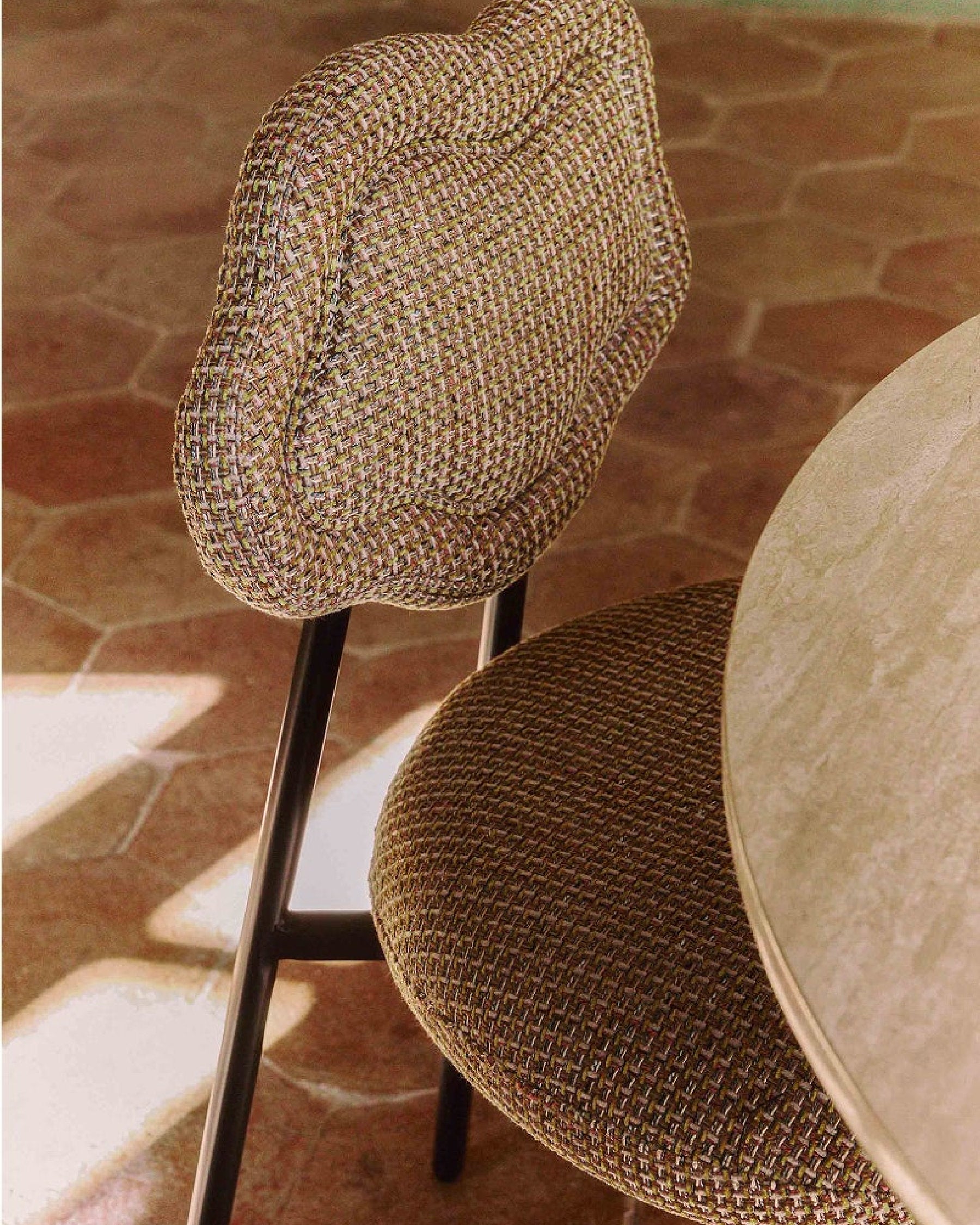 Chaise Arty en tweed - Tweed jaune Miami
