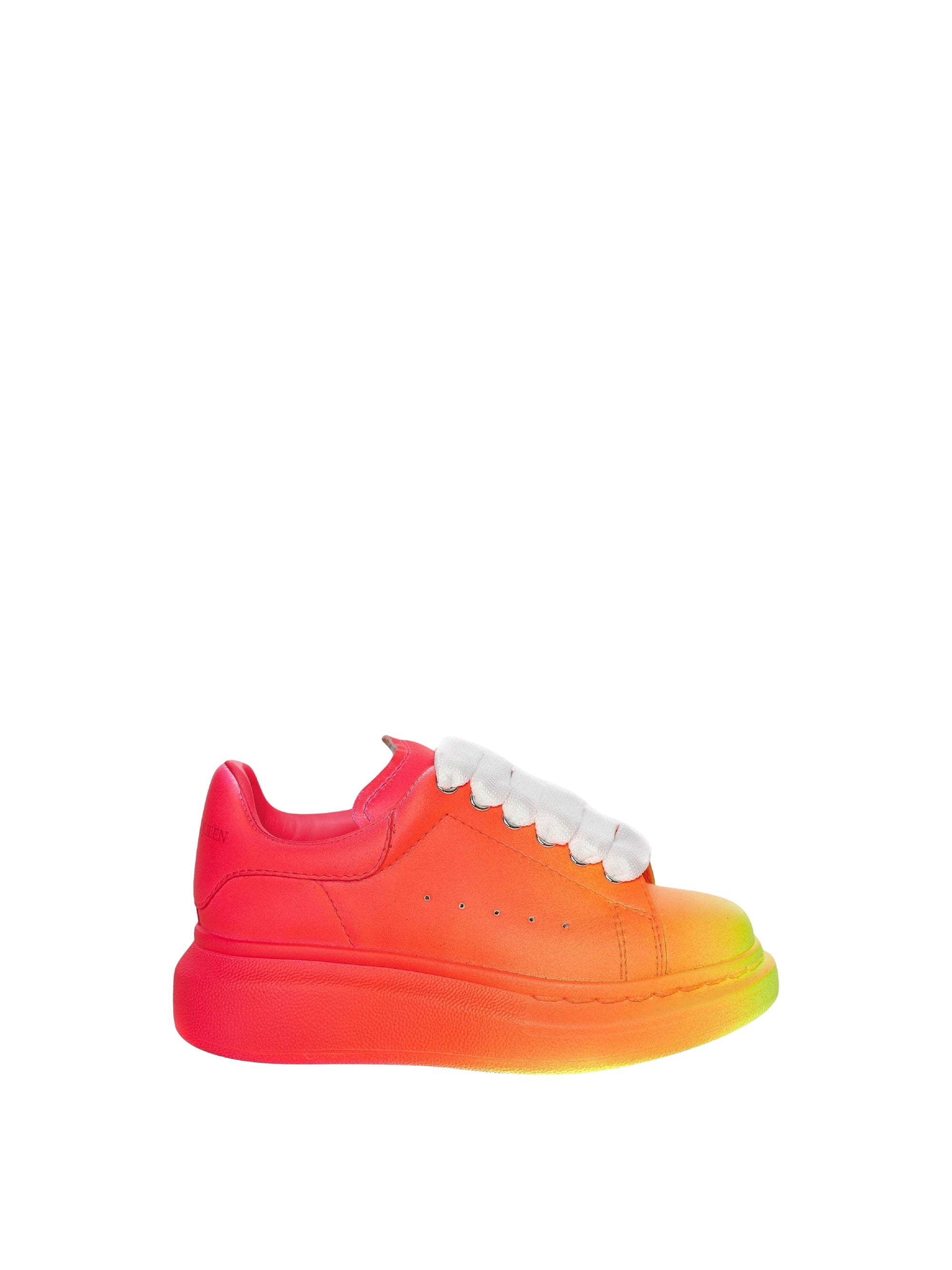 Sneakers à semelle épaisse en cuir - Yellow Orange Pink