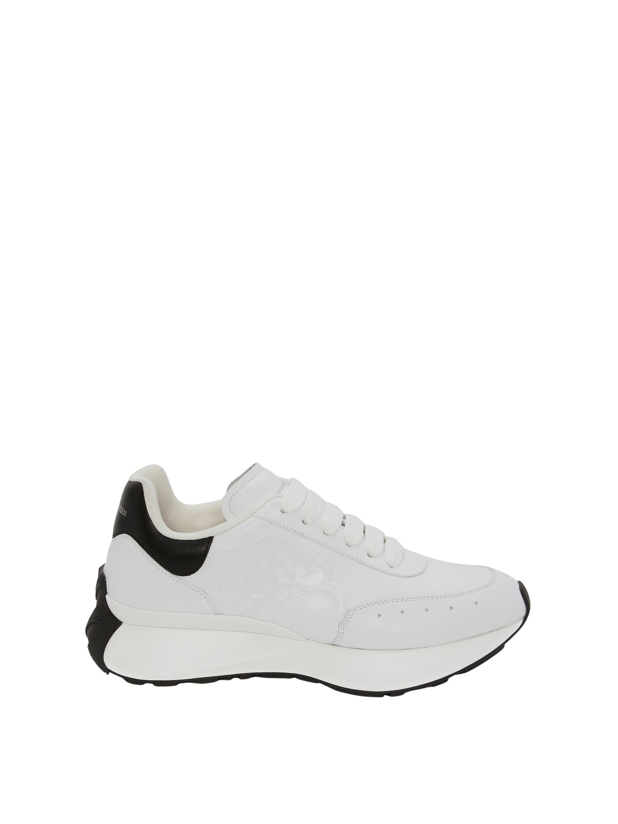 Sneakers à lacets en cuir - White Black