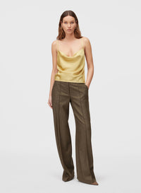 PALE YELLOW SPAGHETTI STRAPS TOP