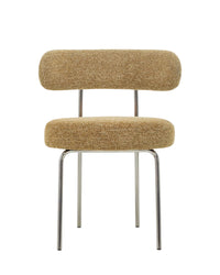 Chaise Vittoria - Tweed Marron Chêne & Métal Chromé
