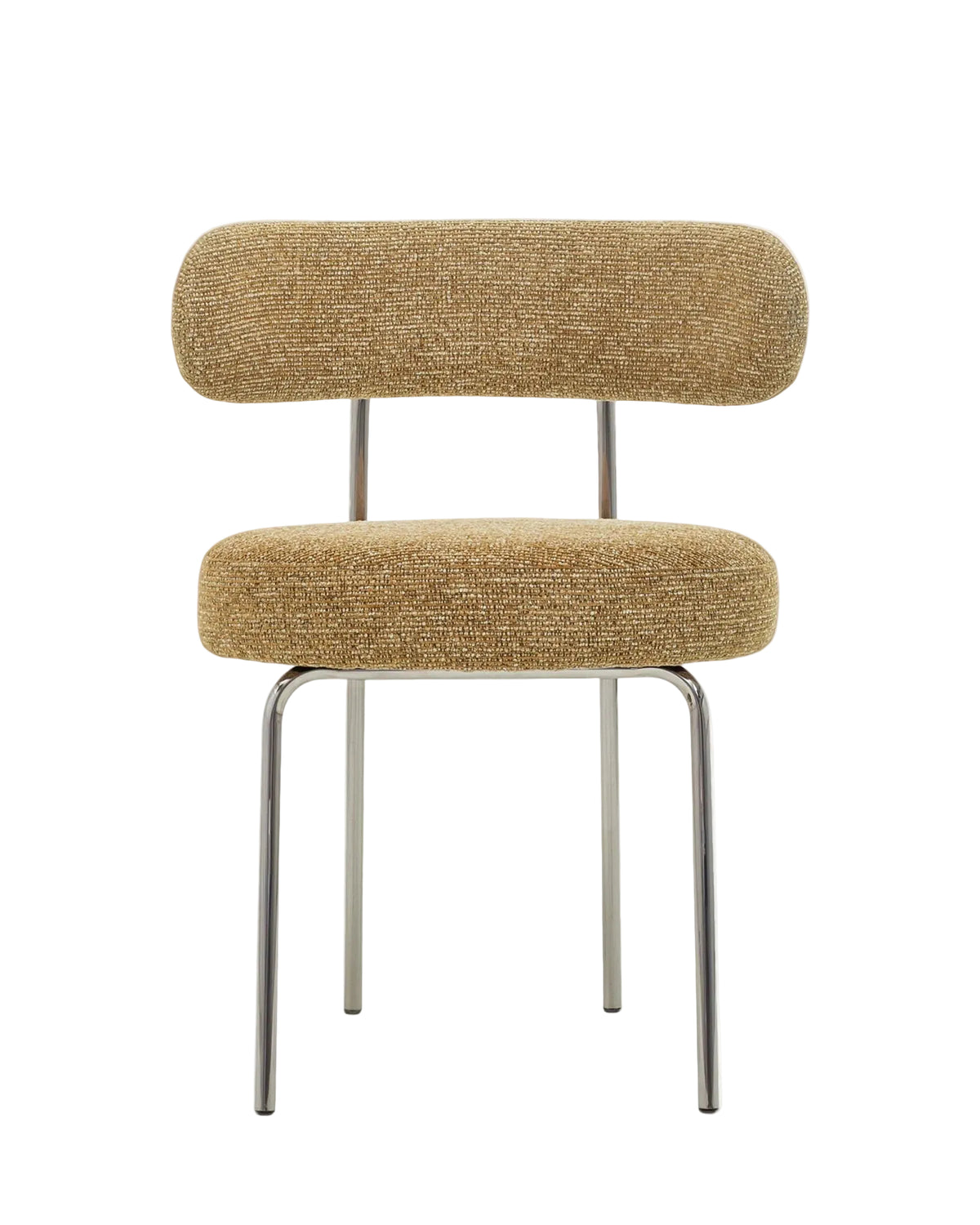 Chaise Vittoria - Tweed Marron Chêne & Métal Chromé