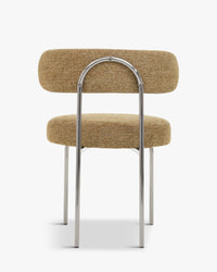 Chaise Vittoria - Tweed Marron Chêne & Métal Chromé