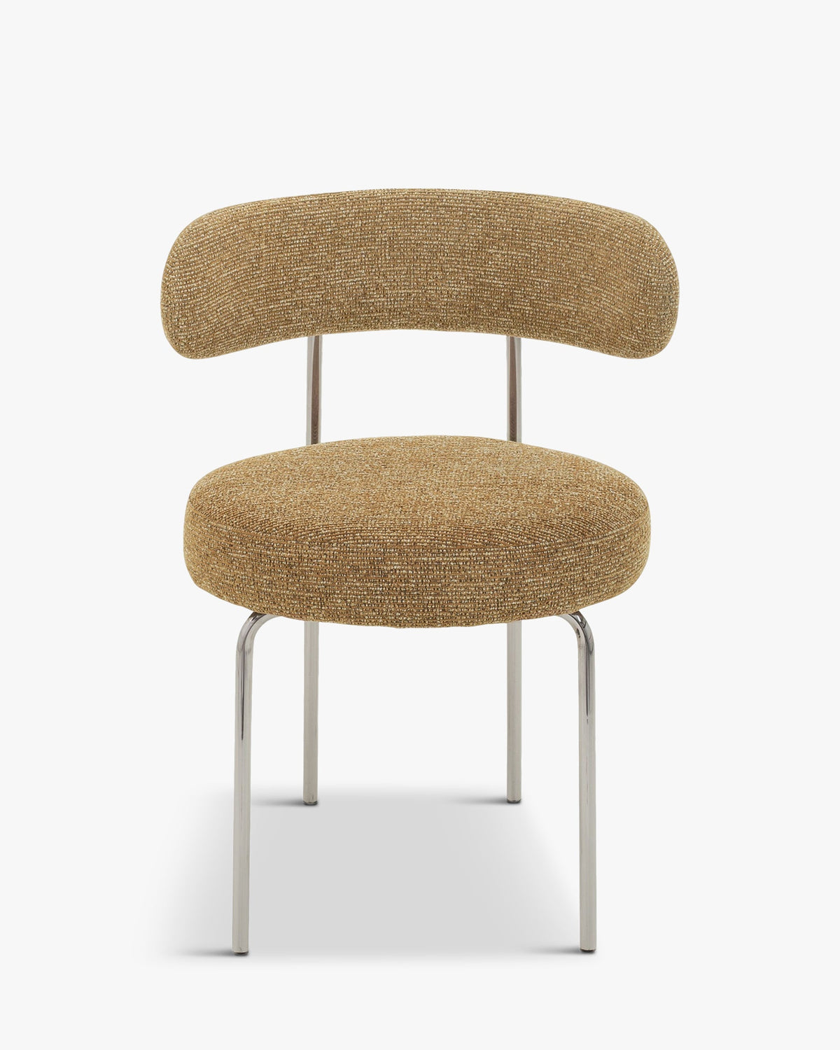 Chaise Vittoria - Tweed Marron Chêne & Métal Chromé
