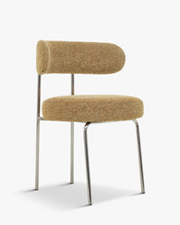 Chaise Vittoria - Tweed Marron Chêne & Métal Chromé