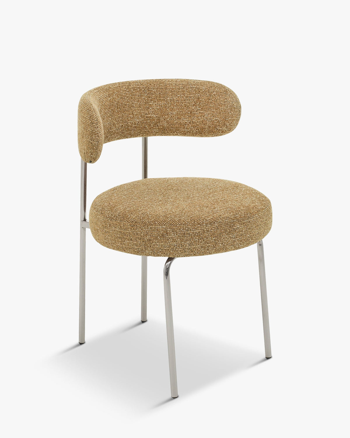 Chaise Vittoria - Tweed Marron Chêne & Métal Chromé