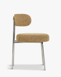 Chaise Vittoria - Tweed Marron Chêne & Métal Chromé