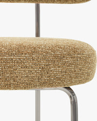 Chaise Vittoria - Tweed Marron Chêne & Métal Chromé