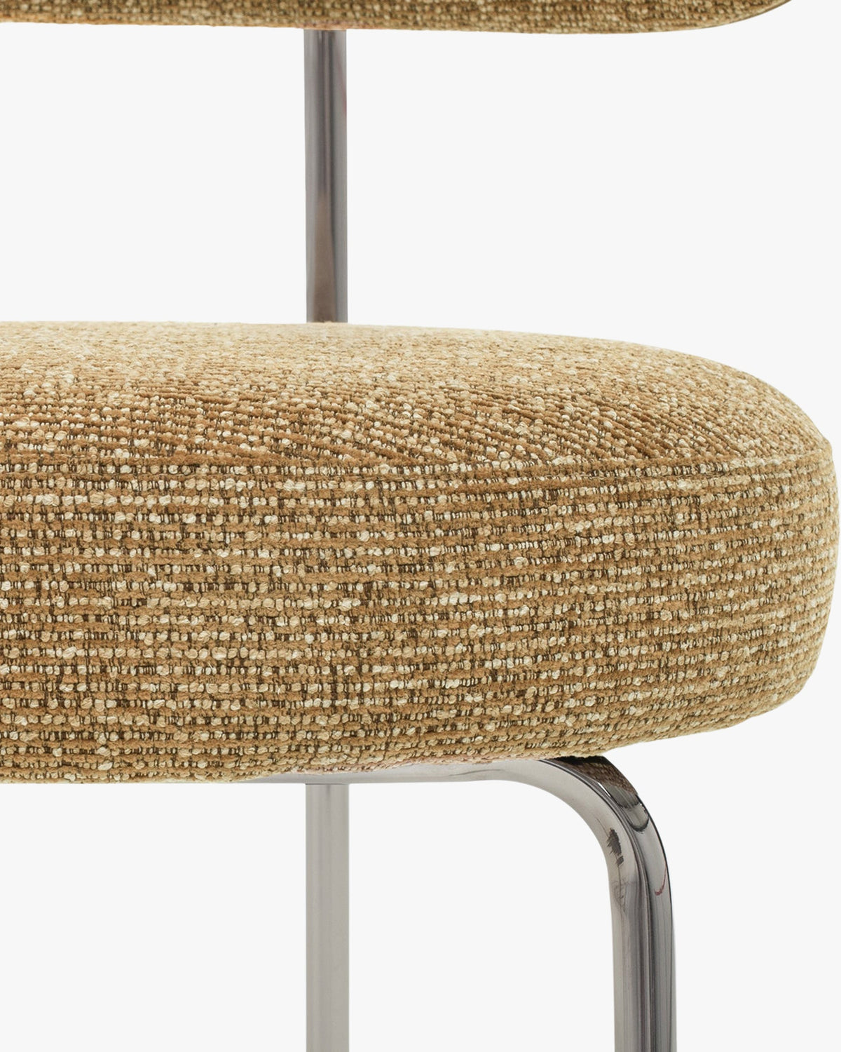 Chaise Vittoria - Tweed Marron Chêne & Métal Chromé
