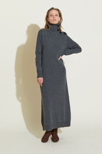 ZNOSTOCK_GREY ROBE TRAVAILLEE POIREAU - Grey