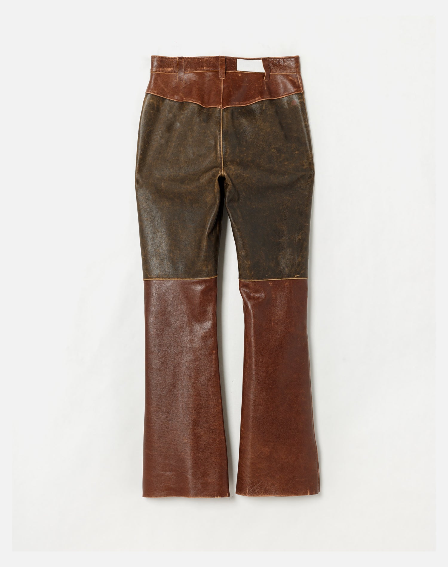 Pantalon 2 tons en cuir - Black & Brown