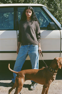 Pull en cachemire à col en V SRC - Caramel