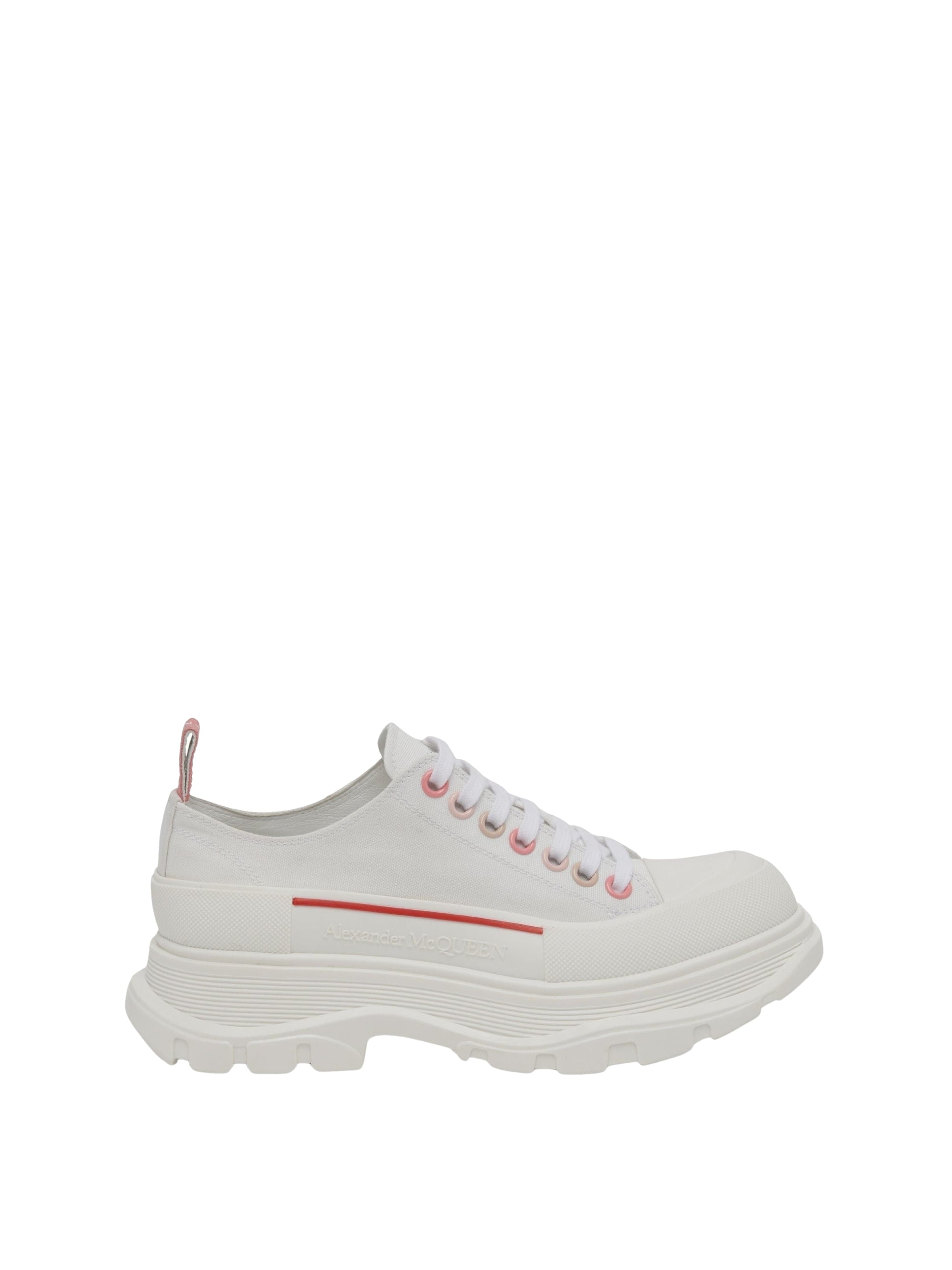 Sneakers à lacets en tissu - White Soft Coral
