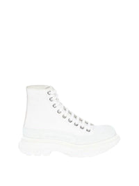 High-top lace-up trainers - White