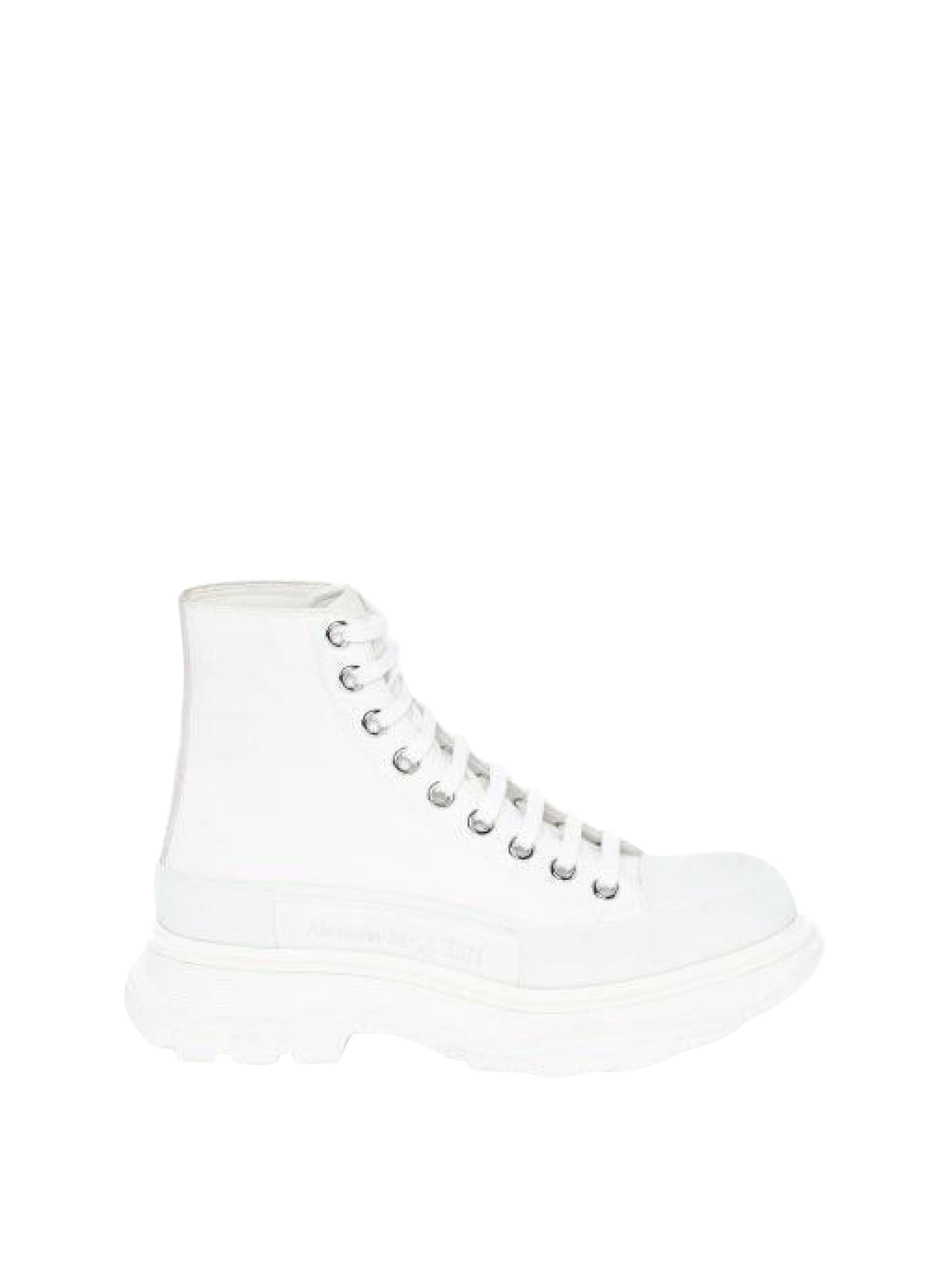 High-top lace-up trainers - White