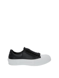 Lace-up leather trainers - Black