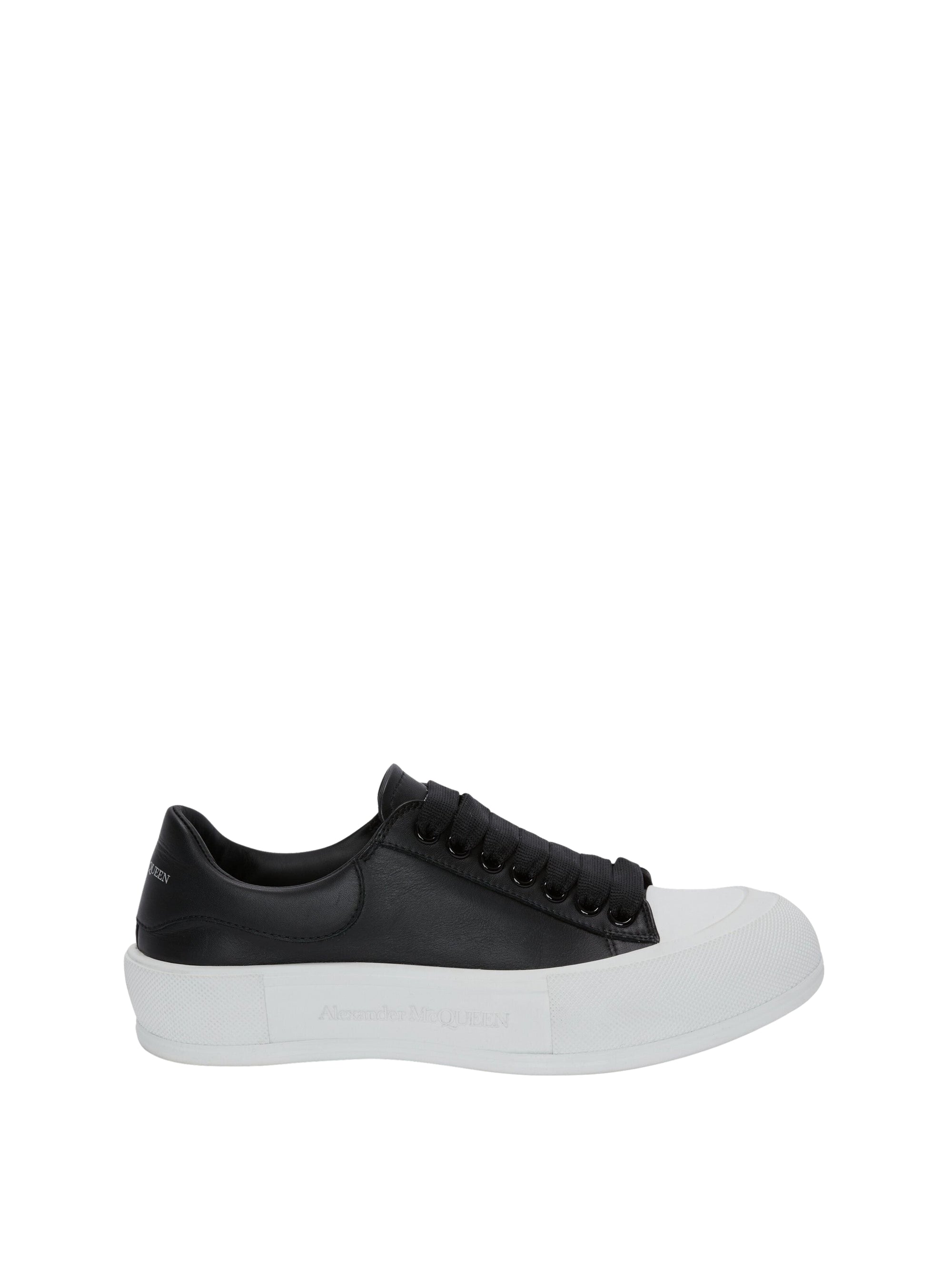 Lace-up leather trainers - Black